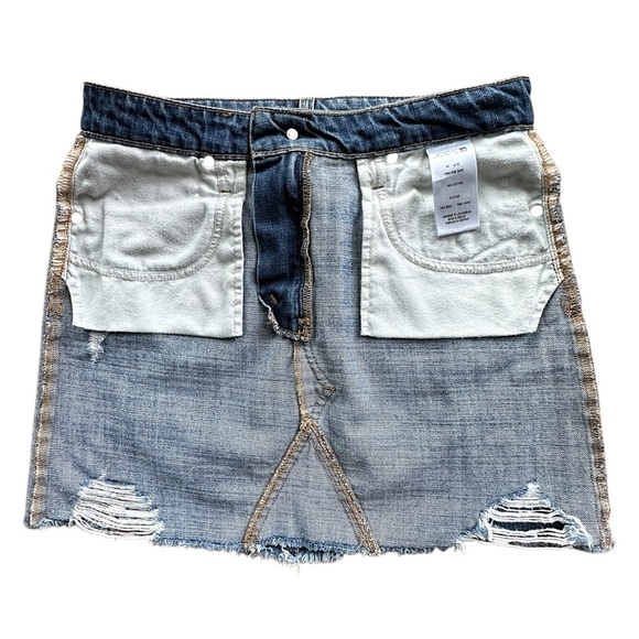 JOE’S JEANS | DISTRESSED CUTOFF HIGH WAIST DENIM MINI SKIRT | SIZE: 26 - Picture 7 of 10